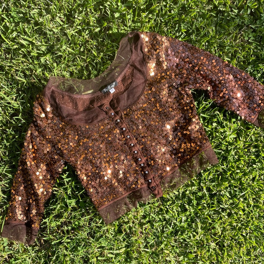 Brown Sequin Sweater